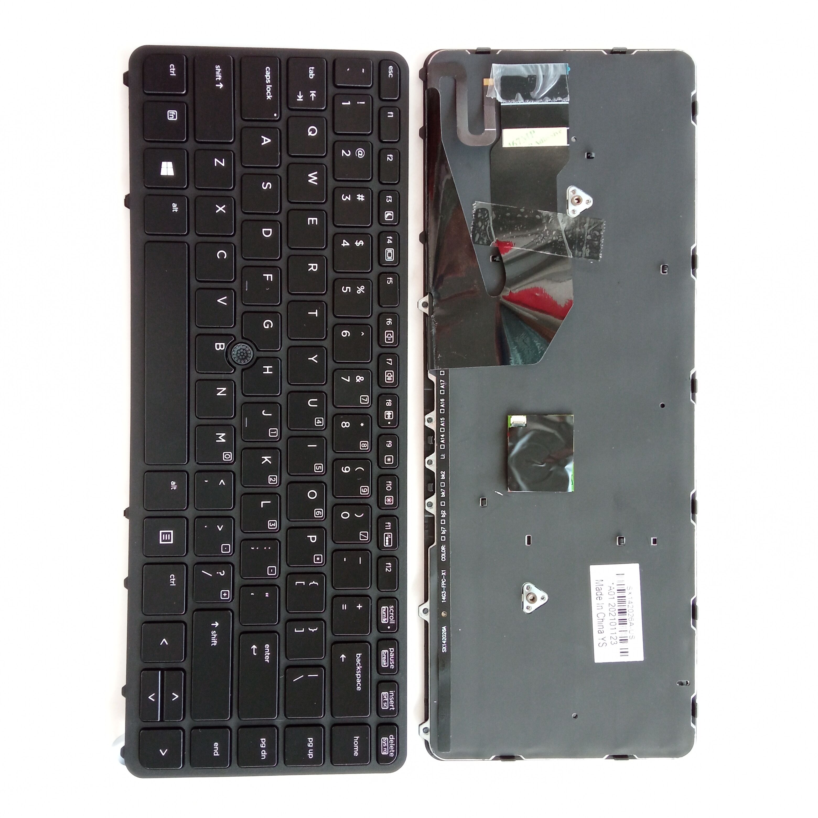 Picture of New Replacement Laptop Keyboard For HP 840G1/840G2/850G1/850G2/745G1/745G2/ZBOOK14 G1 G2 BLACK FRAME BLACK With Point Backlit (OEM) US Layout